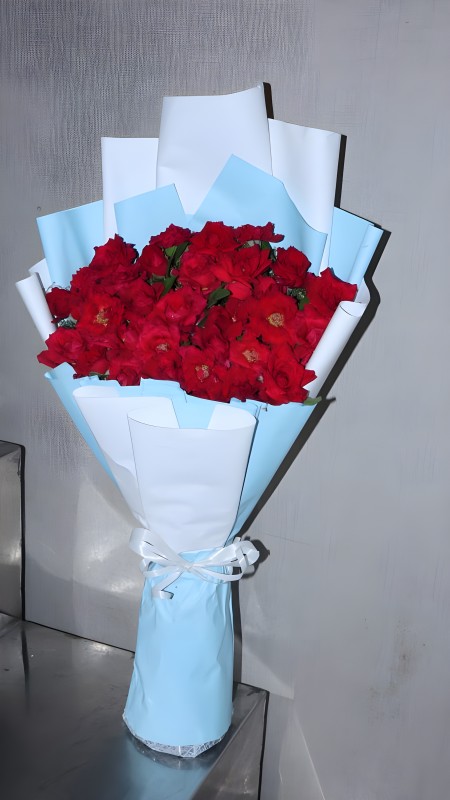 Red Rose Bouquet in White Paper