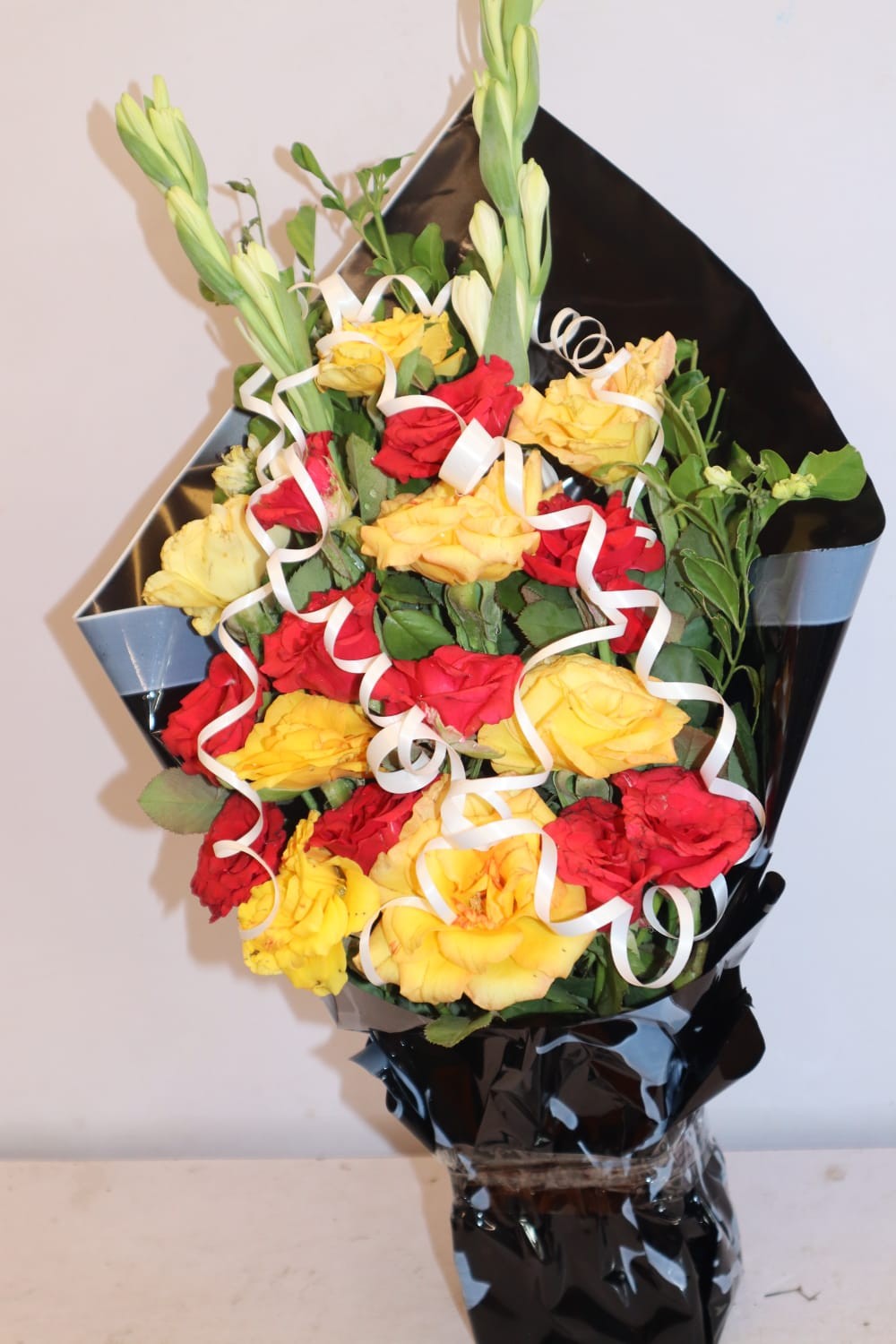 Small China Red & Yellow Rose Bouquet